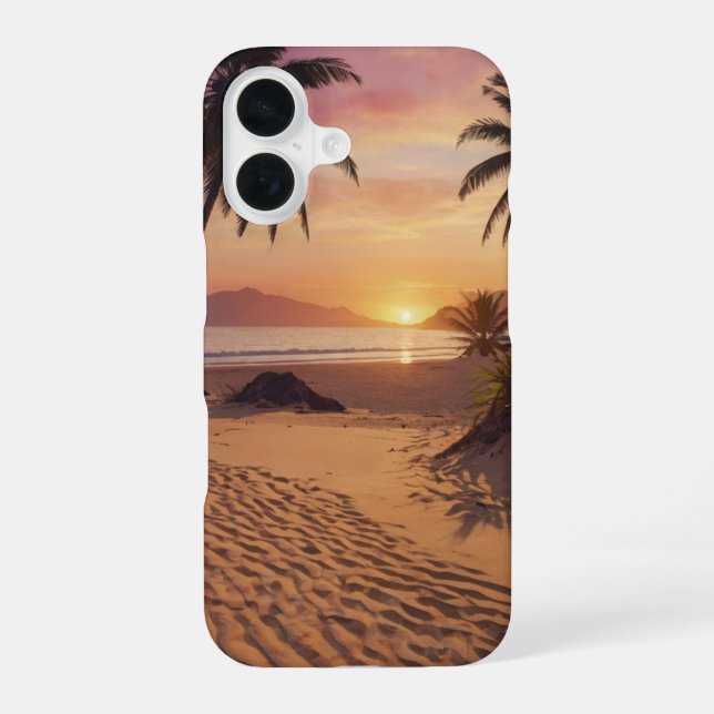 Sunset Paradise iPhone 16 Case (Back)