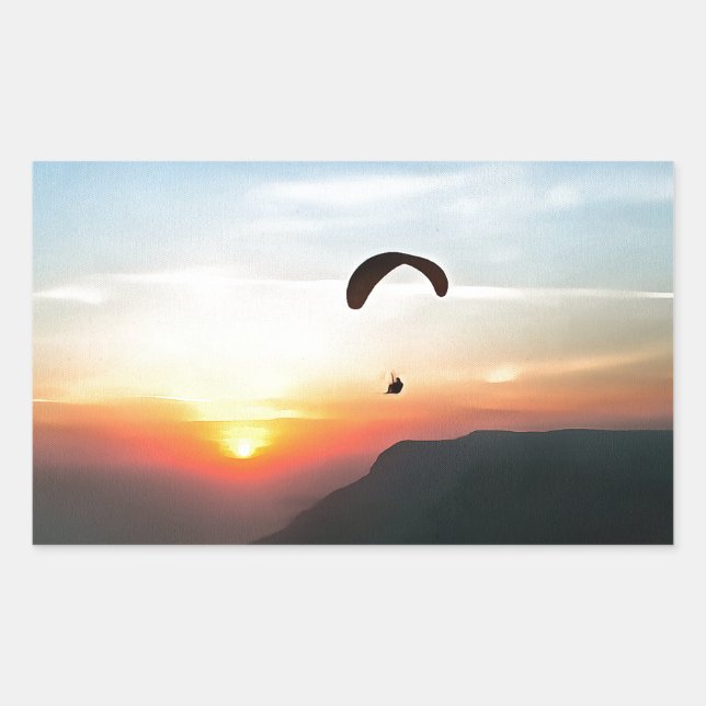 Sunset Paraglide Wanderlust Extreme Sports Art Sticker (Front)
