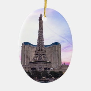 Sunset Paris Las Vegas Tour Eiffel Fake Ceramic Ornament