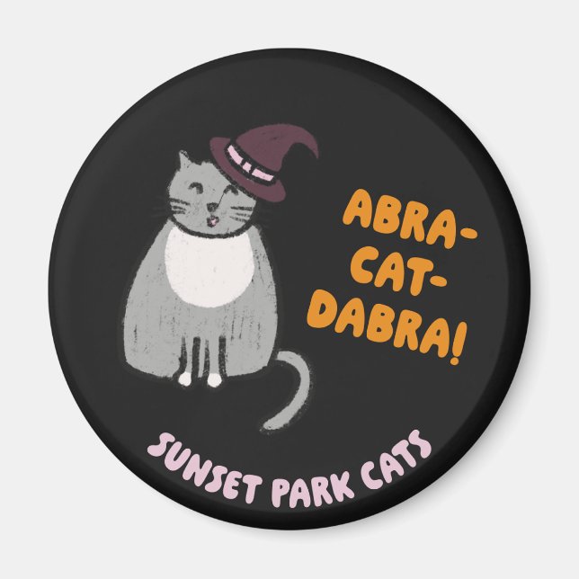 Sunset Park Cats Halloween Magnet Witch Ashes  (Devant)