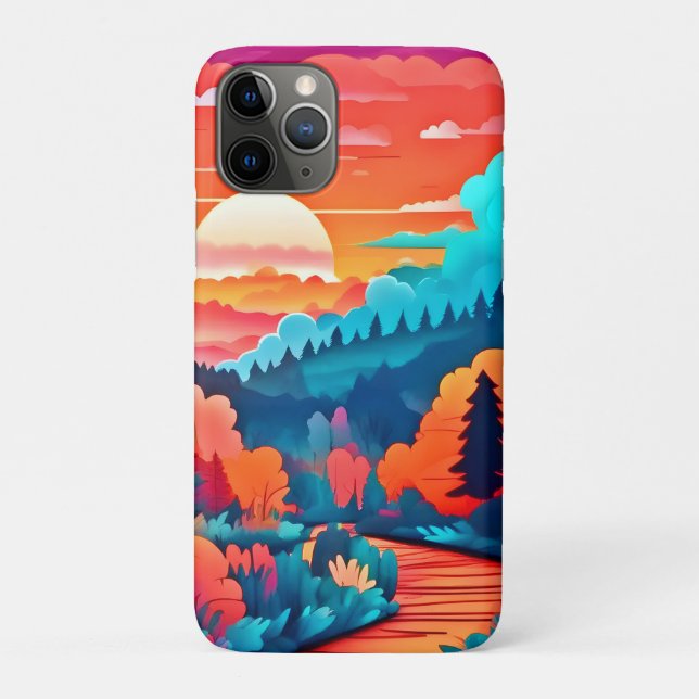 Sunset Path Through Autumn Forest Case-Mate iPhone Case (Back)