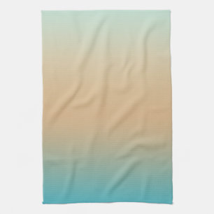 Sunset Peach Aqua Ombre Kitchen Towel