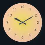 Sunset Peach Yellow Gradient Ombre Large Clock<br><div class="desc">Beautiful digital watercolor Peach Yellow gradient ombre design. Gradient summer gifts.</div>