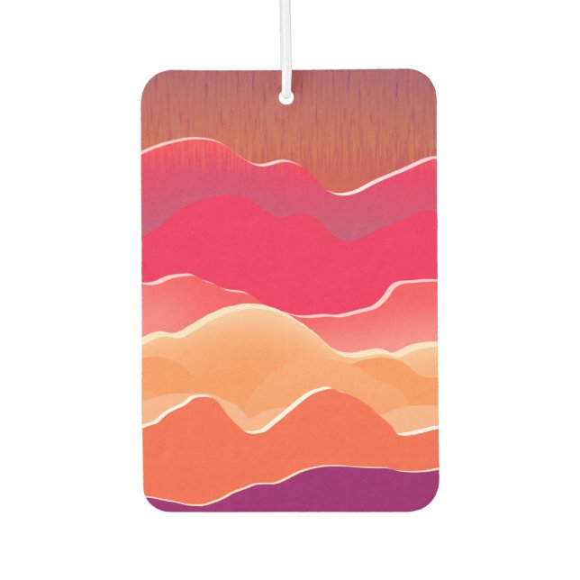 Sunset Peaks Modern Paper Collage Art Air Freshener (Front)
