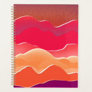 Sunset Peaks Modern Paper Collage Art Planner