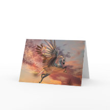 Sunset Pegasus Card 5" x 7" Std wht envelope incl