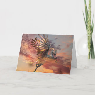 Sunset Pegasus Card 5" x 7" Std wht envelope incl