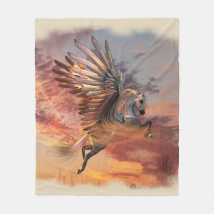 Sunset Pegasus Fleece Blanket, Med, pick colour
