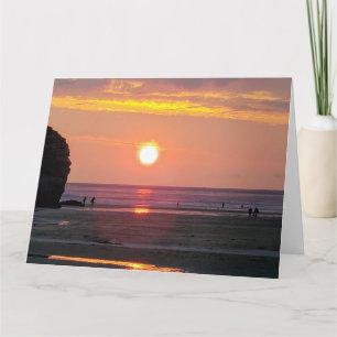 Sunset, Perranporth Beach, Cornwall. July 2019. Thank You Card