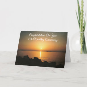 Sunset Personalised 35th Wedding Anniversary Card