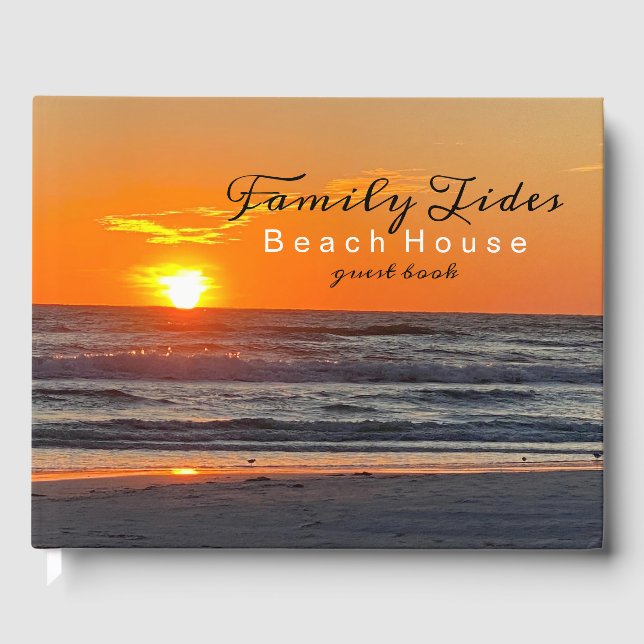 Sunset Photo Beach Vacation Rental Guest Book (Front)