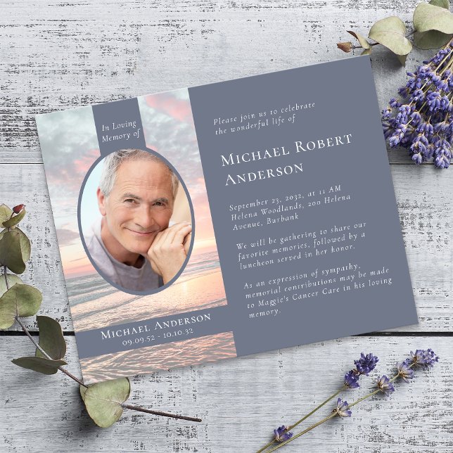 Sunset Photo Celebration of Life Memorial Invite (Creator Uploaded)