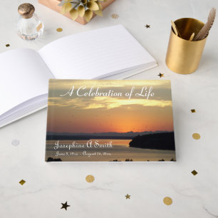 Sunset Photo Celebration of Life Memorial Service Guest Book