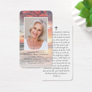 Sunset Photo Memorial Prayer Card