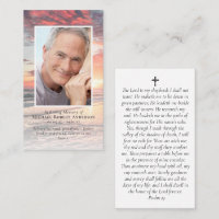 Sunset Photo Memorial Prayer Card