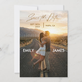 Sunset Photo Save the Date Wedding Invitation