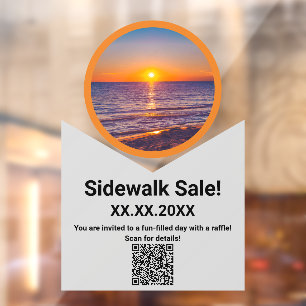 Sunset Photo · Summer Event Raffle QR code Window Cling