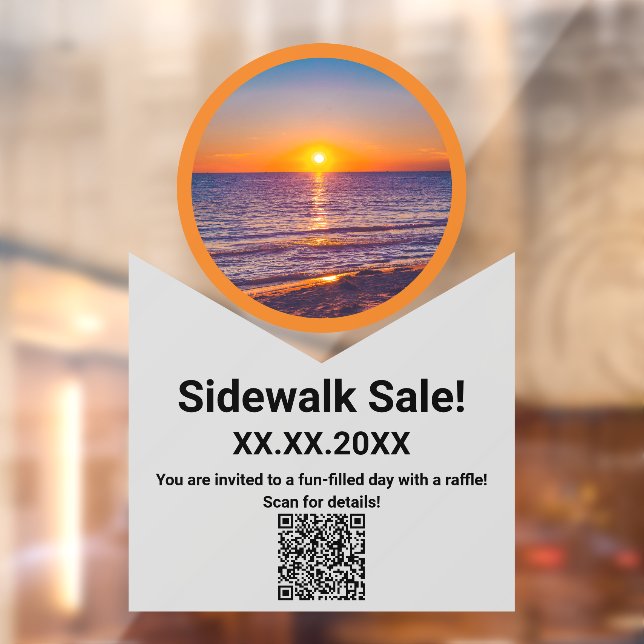 Sunset Photo · Summer Event Raffle QR code Window Cling (Sheet 2)