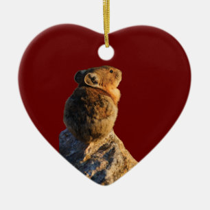 sunset pika ceramic ornament
