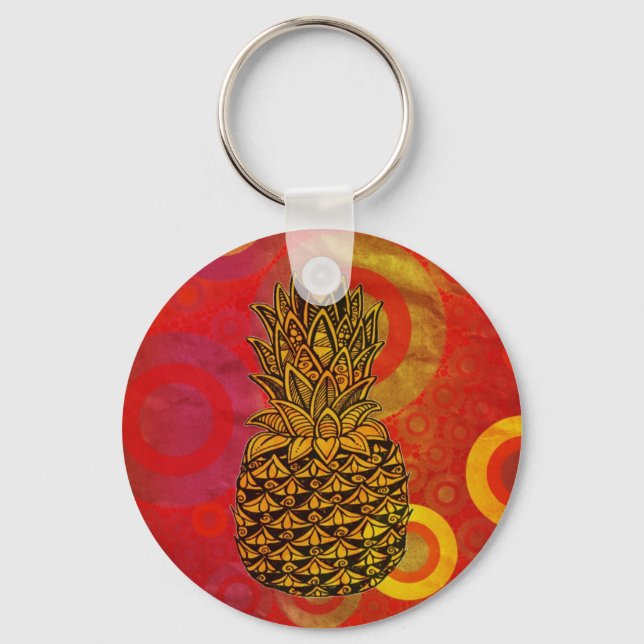 Sunset Pineapple Keychain (Front)