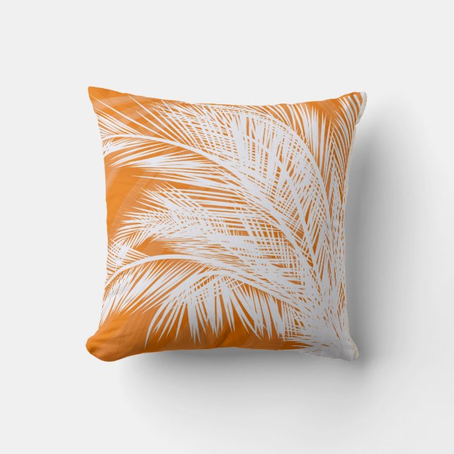 Sunset Plam Trees Throw Pillow (Front)