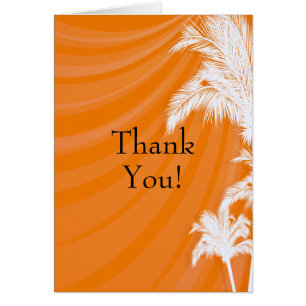 Sunset Plam Trees Wedding Thank You