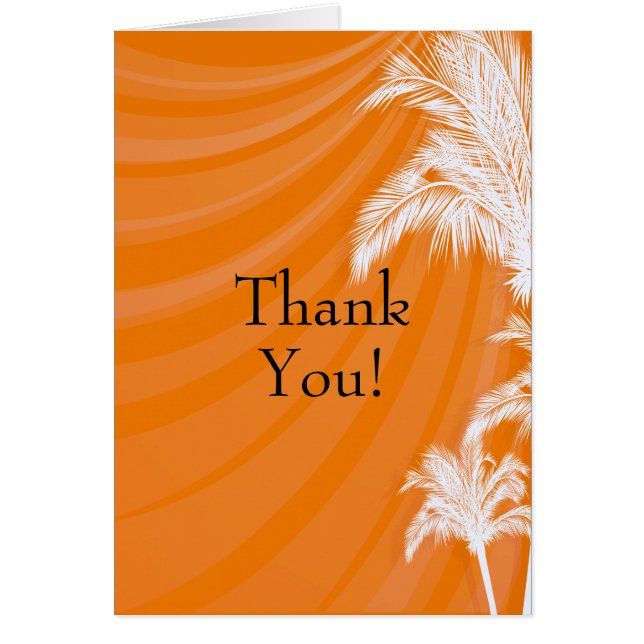 Sunset Plam Trees Wedding Thank You (Front)