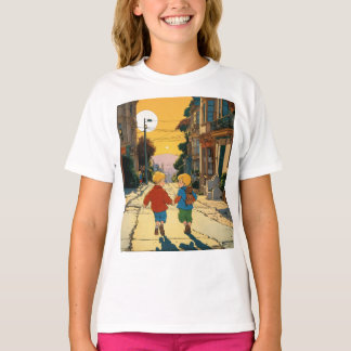 Sunset Playtime in San Francisco" - Vintage Hergé  T-Shirt