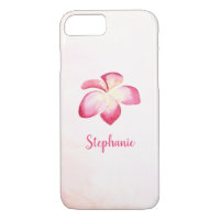 Sunset Plumeria Pink Watercolor