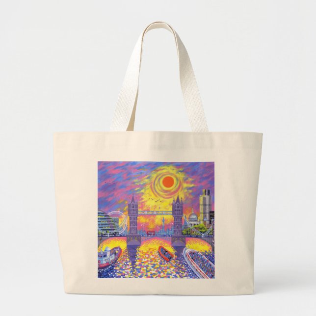 Sunset:Pool Of London 2013 Large Tote Bag (Front)