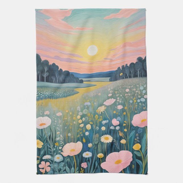 Sunset Poppies Kitchen Towel (Vertical)