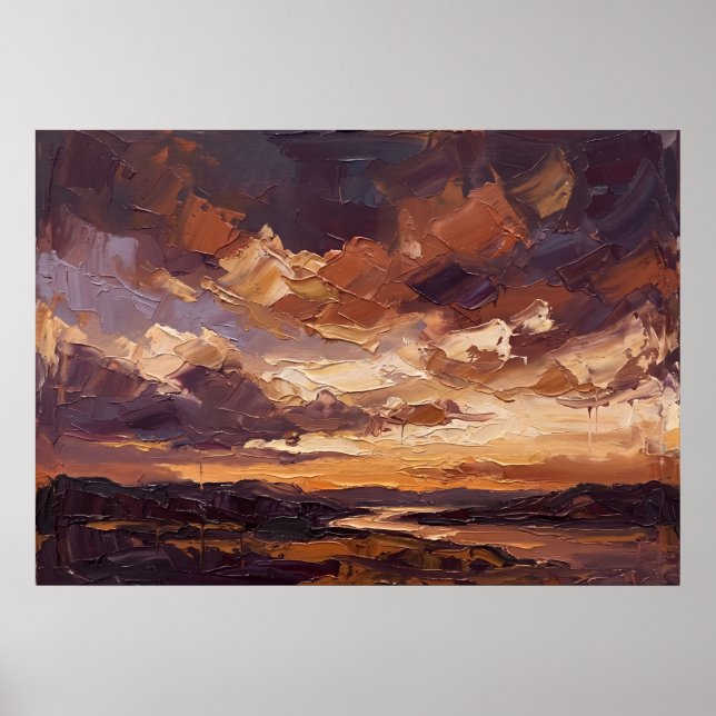 Sunset Prairie Landscape Poster (Front)