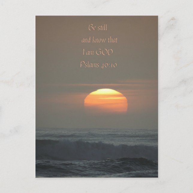 Sunset Psalms 46:10 Postcard (Front)