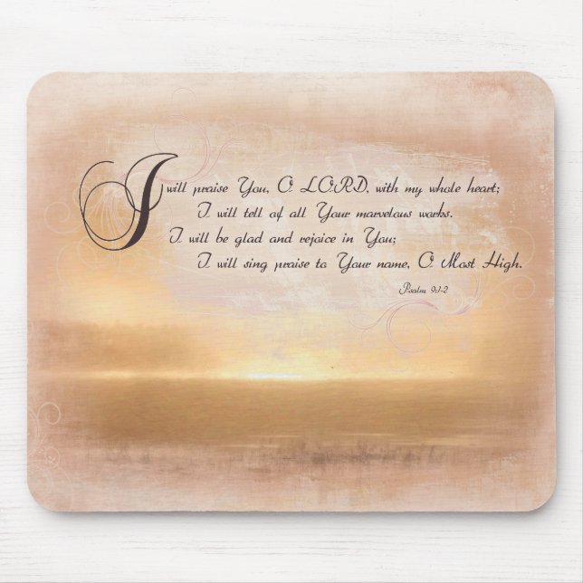 Sunset & Psalms / Inspirational Bible Verses Mouse Pad (Front)