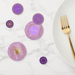 Sunset Purple and Gold Confetti