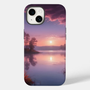 Sunset Purple Lake Landscape Three Case-Mate iPhone 14 Case