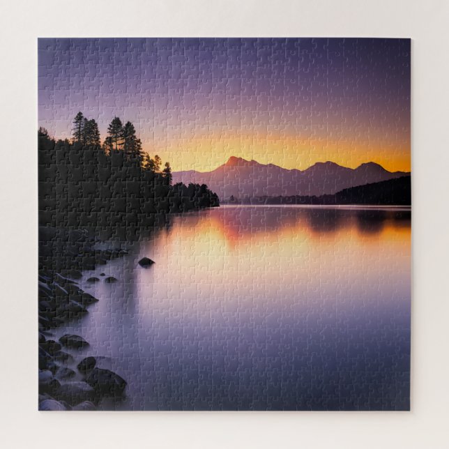 Sunset Reflecting Over a Lake Jigsaw Puzzle (Vertical)