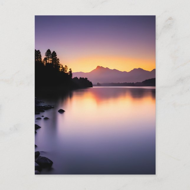 Sunset Reflecting Over a Lake Postcard (Front)