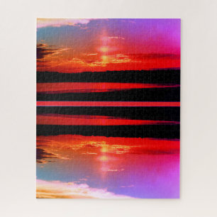 Sunset reflection art jigsaw puzzle