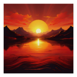 Sunset Reflection – Tranquil Nature Art Poster
