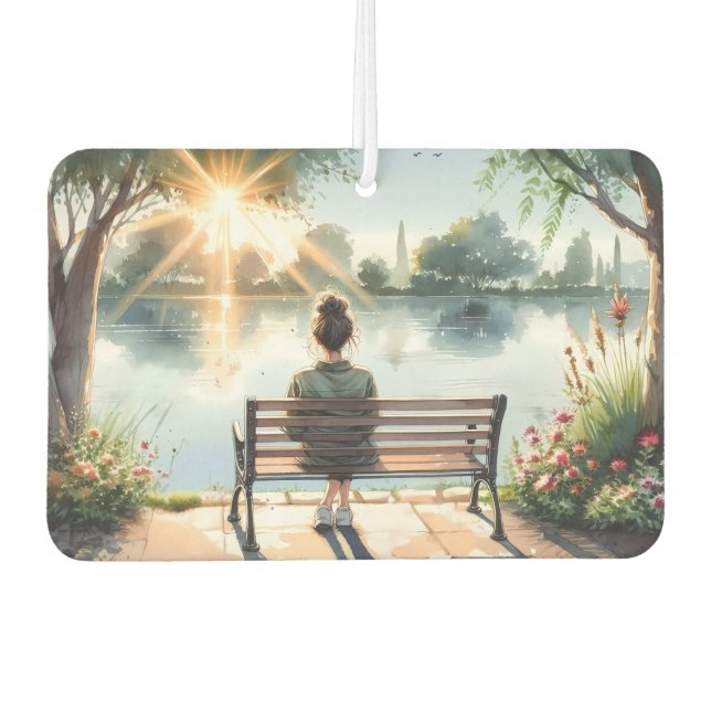 Sunset Reflections Lake Scene Air Freshener (Front)