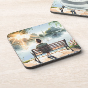 Sunset Reflections Lake Scene Coaster