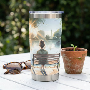 Sunset Reflections Lake Scene Insulated Tumbler