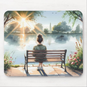 Sunset Reflections Lake Scene Mouse Pad