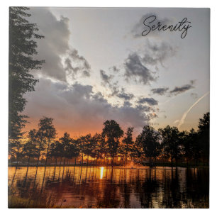 Sunset Reflections on the Lake Tile