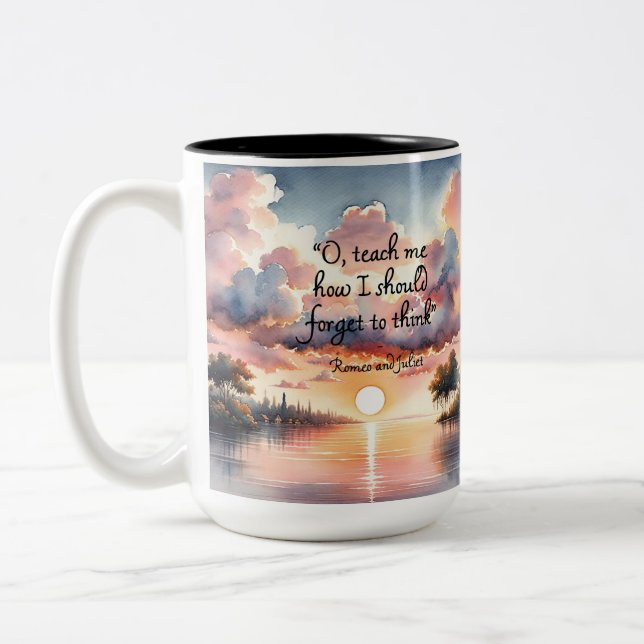 Sunset Reflections: Pastel Sunset Watercolor Two-Tone Coffee Mug (Left)