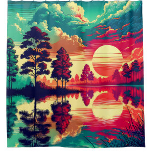 “Sunset Reflections - Vibrant Landscape Art”