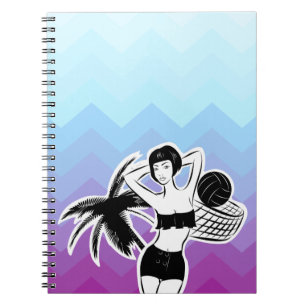 Sunset Resort Chevron Print Notebook