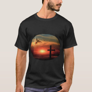 Sunset Resurrection Dove and Cross T-Shirt