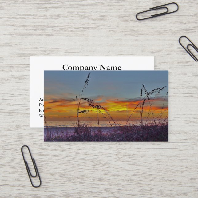 Sunset Retirement 11 Business Cards #11 (Front/Back In Situ)